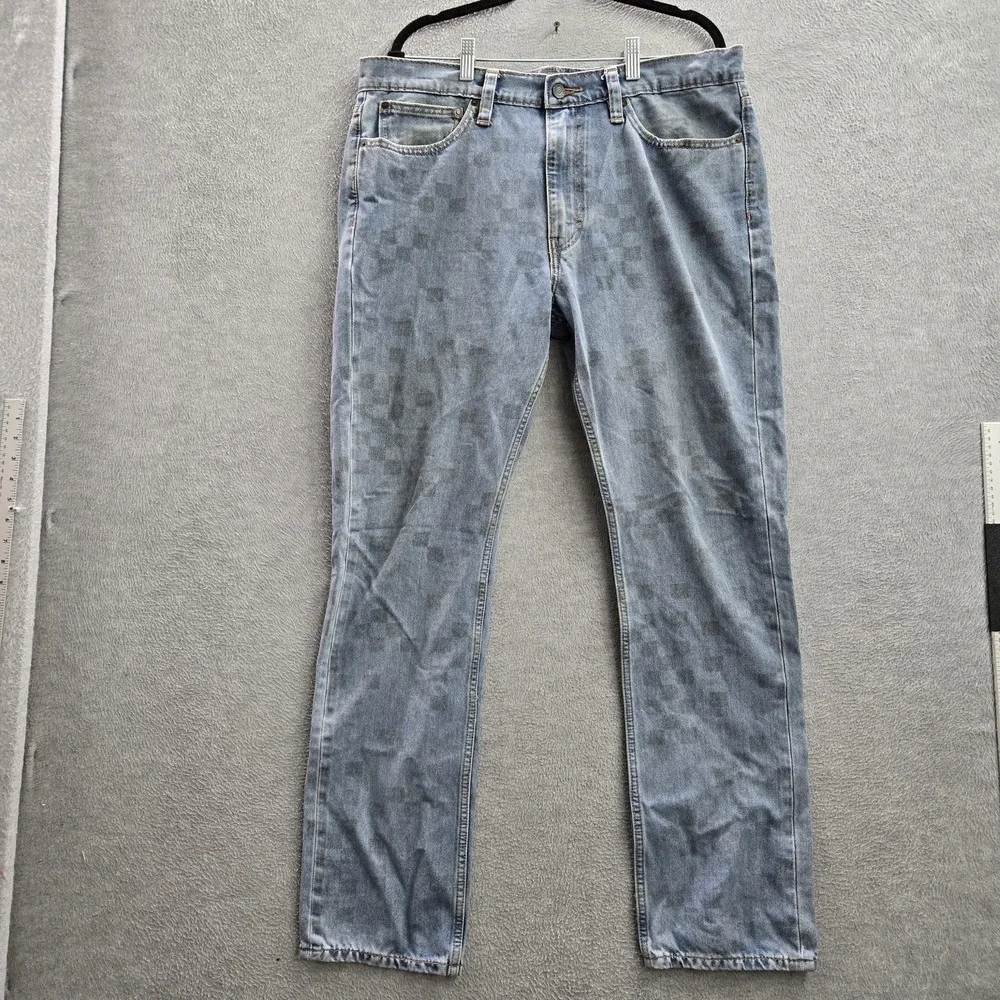 Levi's 511 Skateboarding‎ Men Jeans 36X32 Blue Denim Check Slim Big E Strong